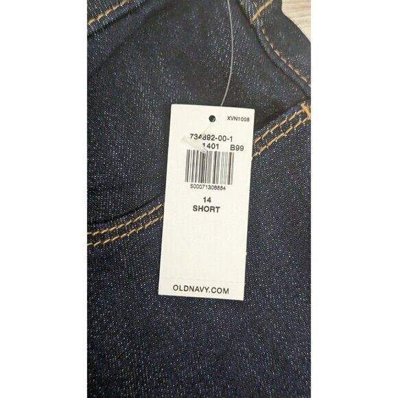 Old Navy Womens Size 14 Short Black Denim Mid Rise Kicker Boot-Cut Jeans - Picture 7 of 8